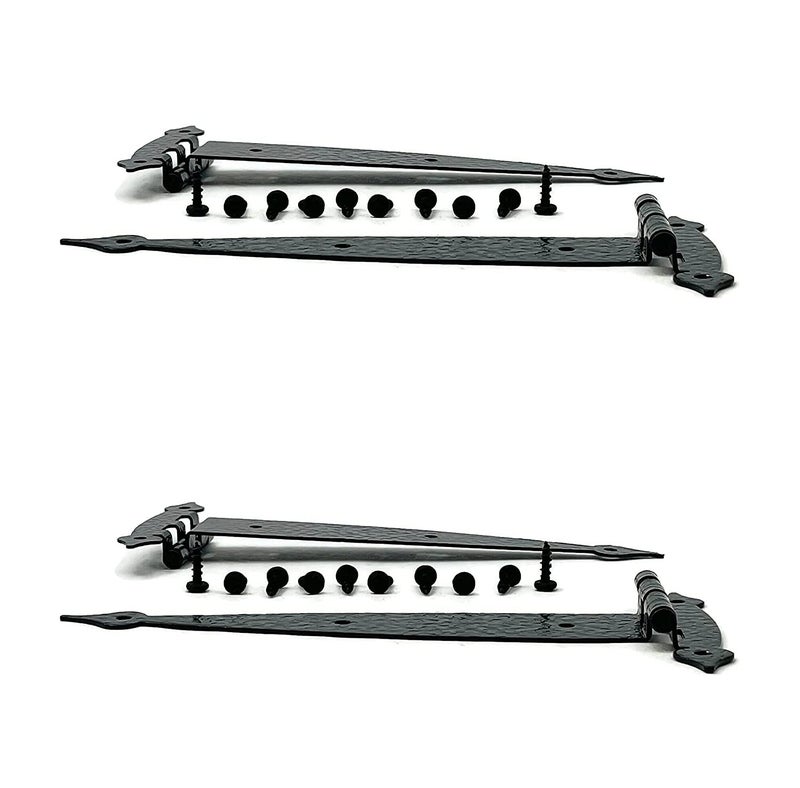 Harris Hardware Black Colonial Flush Surface Mount Strap Hinge With Black Screws - Image 2